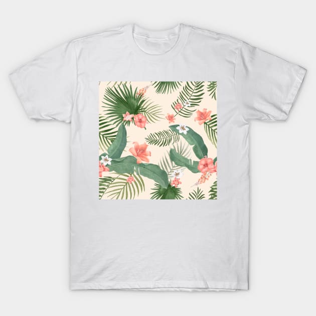 Tropical Hibiscus Floral T-Shirt by NewburyBoutique